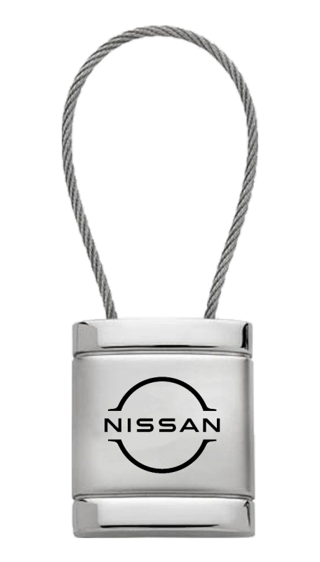 Nissan Logo Satin-Chrome Cable Key Fob - Silver