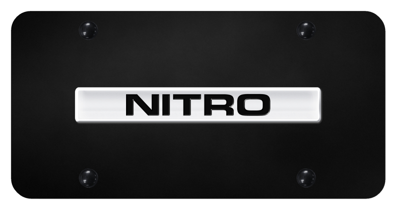 Nitro Name License Plate - Chrome on Black