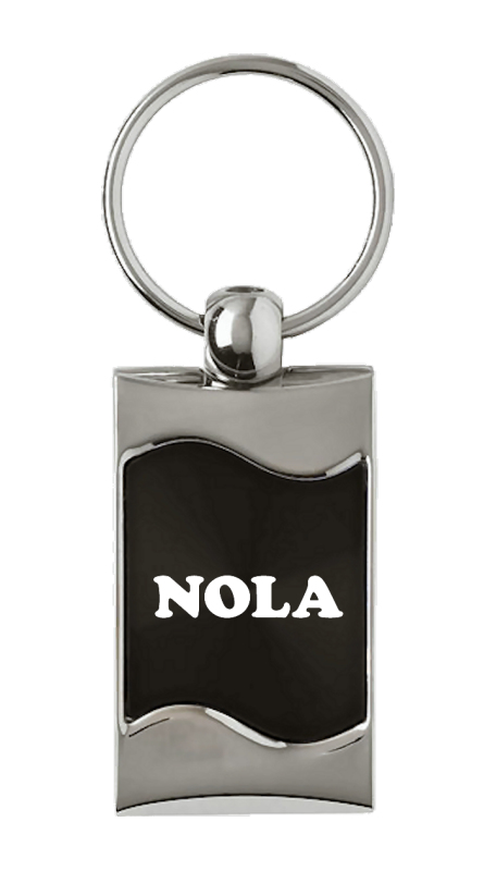NOLA Rectangular Wave Key Fob - Black