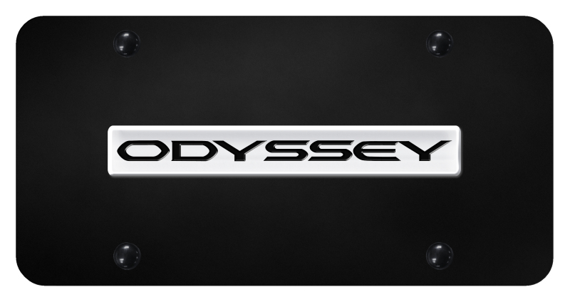 Odyssey Name License Plate - Chrome on Black