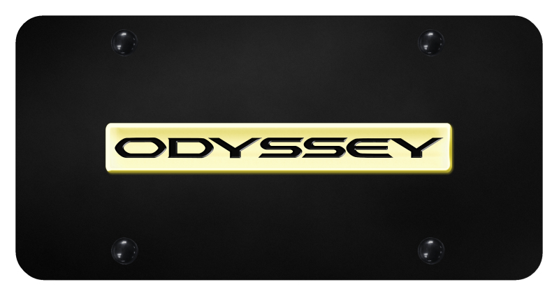 Odyssey Name License Plate - Gold on Black