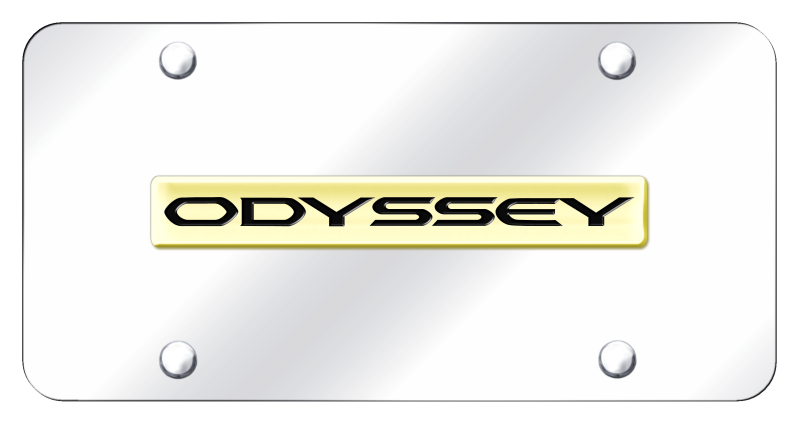 Odyssey Name License Plate - Gold on Mirrored