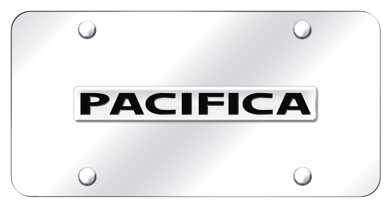 Pacifica Name License Plate - Chrome on Mirrored