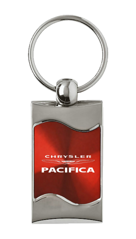 Pacifica Rectangular Wave Key Fob - Red
