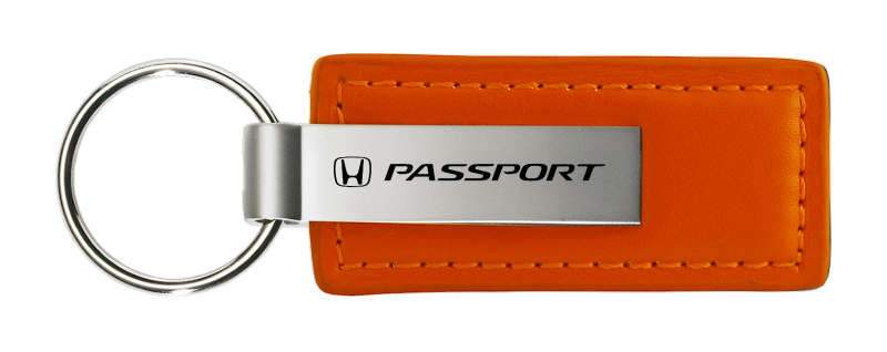 Passport Leather Key Fob - Orange