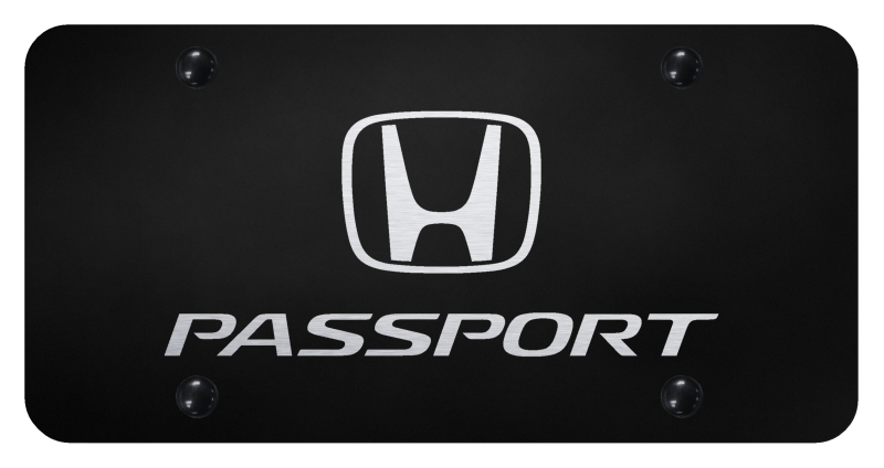 Passport License Plate - Laser Etched Black