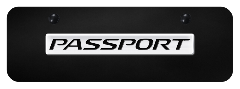 Passport Name Mini Plate - Chrome on Black