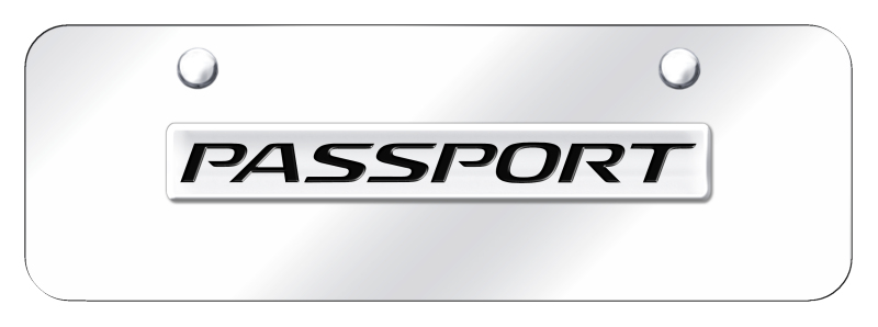 Passport Name Mini Plate - Chrome on Mirrored
