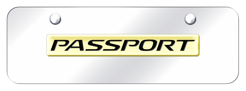 Passport Name Mini Plate - Gold on Mirrored
