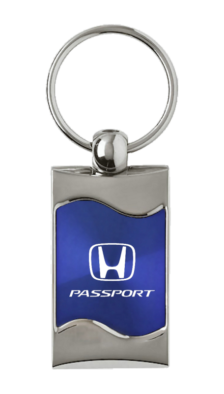Passport Rectangular Wave Key Fob - Blue