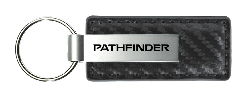 Pathfinder Carbon Fiber Leather Key Fob - Gun Metal
