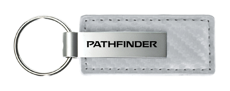 Pathfinder Carbon Fiber Leather Key Fob - White