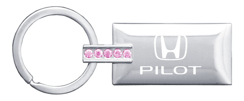 Pilot Jeweled Rectangular Key Fob - Pink