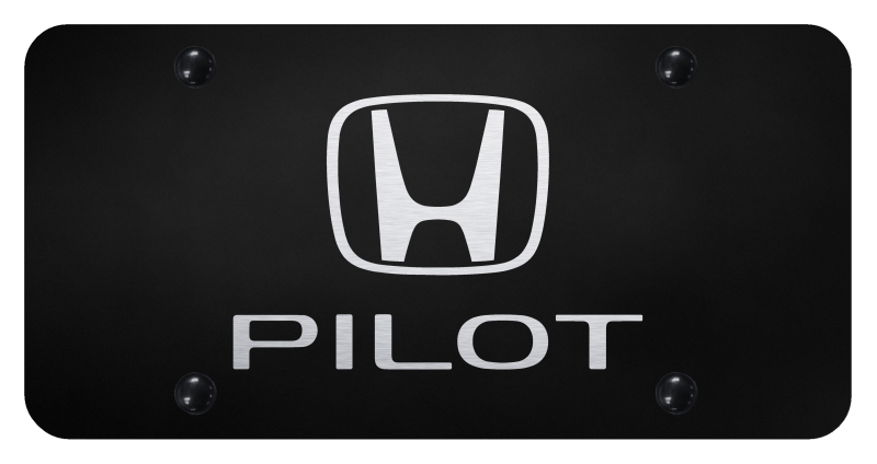 Pilot License Plate - Laser Etched Black