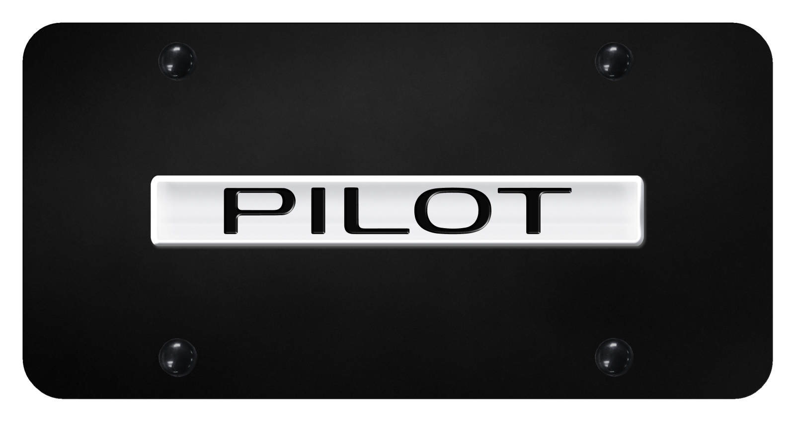 Pilot Name License Plate - Chrome on Black