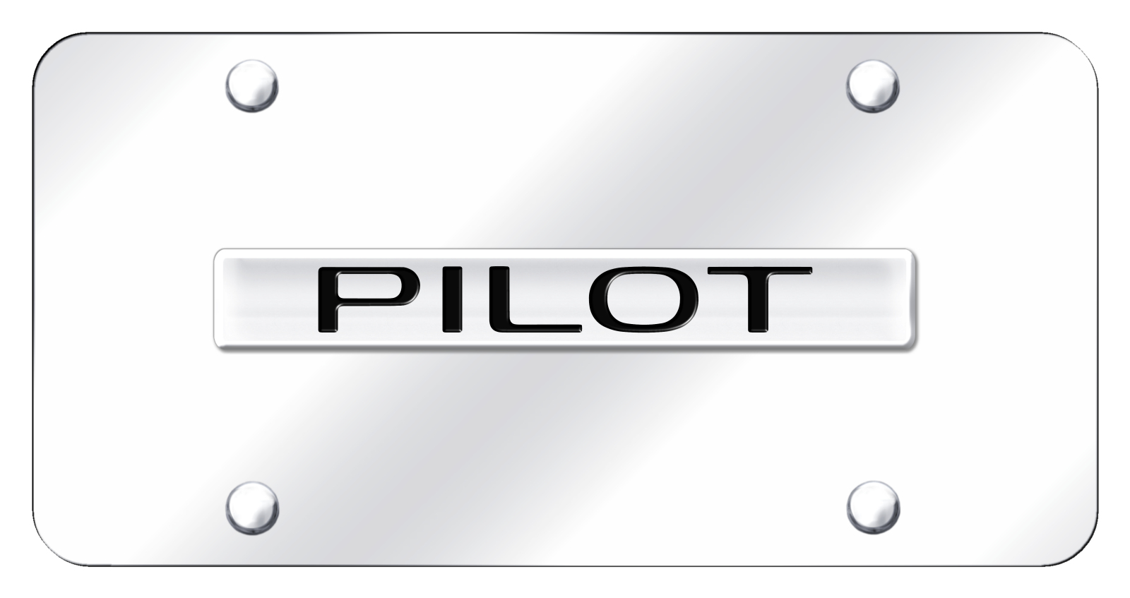 Pilot Name License Plate - Chrome on Mirrored