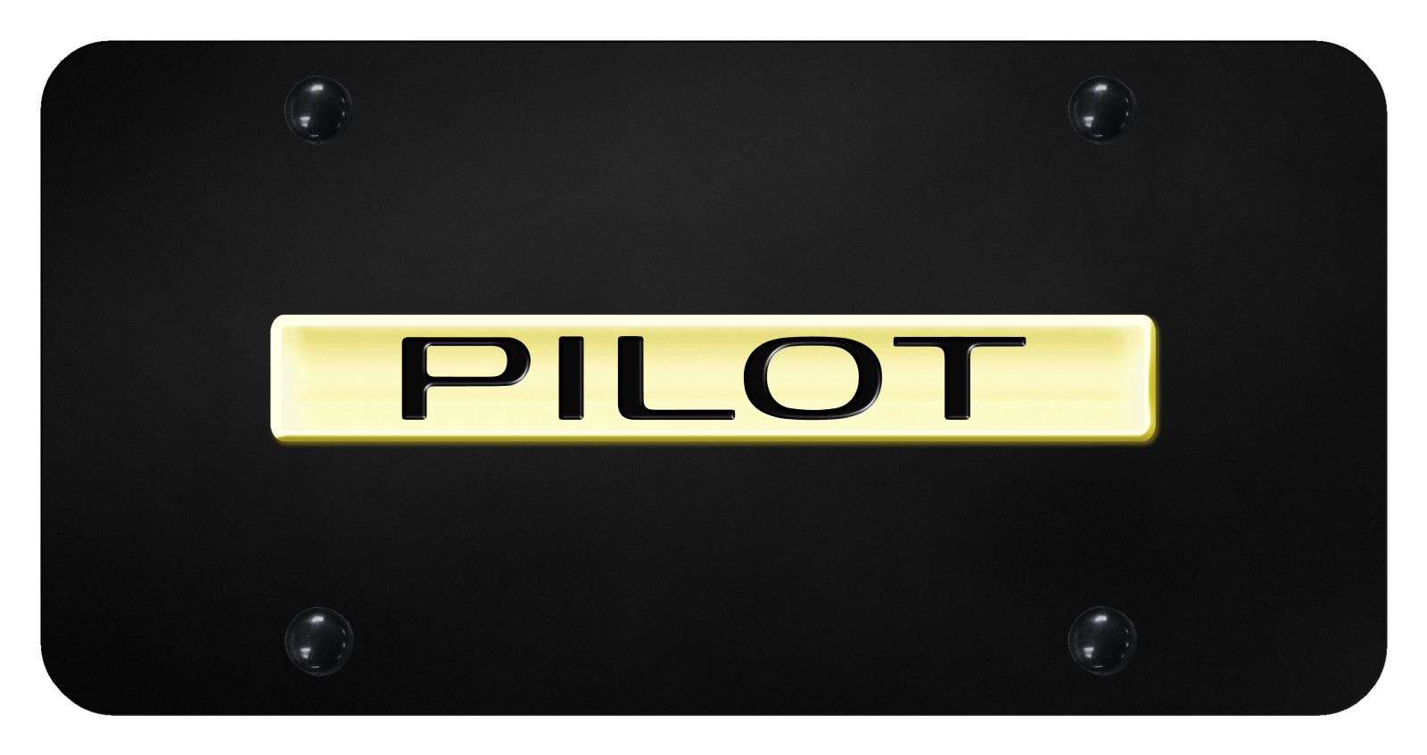 Pilot Name License Plate - Gold on Black