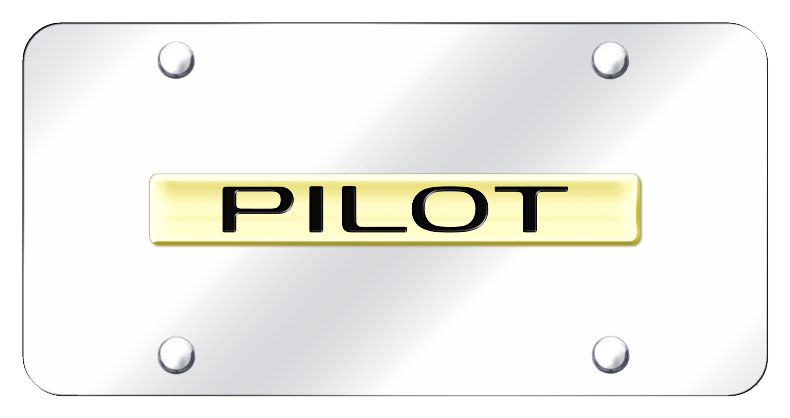 Pilot Name License Plate - Gold on Mirrored