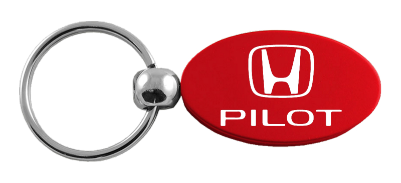 Pilot Oval Key Fob - Red