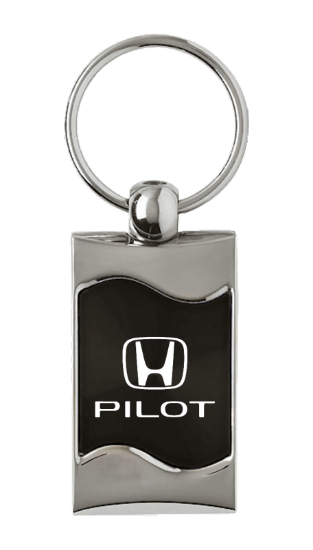 Pilot Rectangular Wave Key Fob - Black