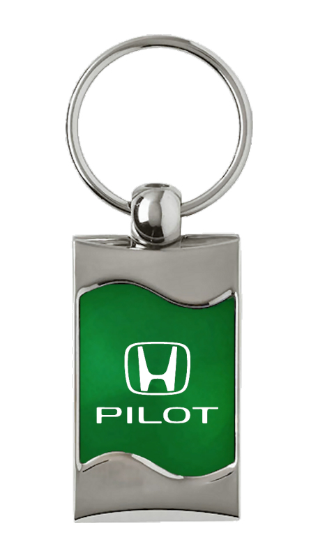 Pilot Rectangular Wave Key Fob - Green