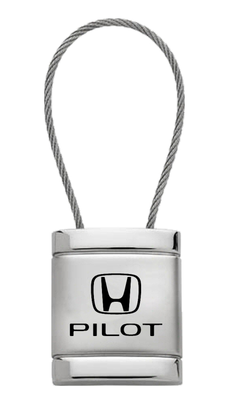 Pilot Satin-Chrome Cable Key Fob - Silver