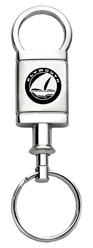 Plymouth Satin-Chrome Valet Key Fob - Silver