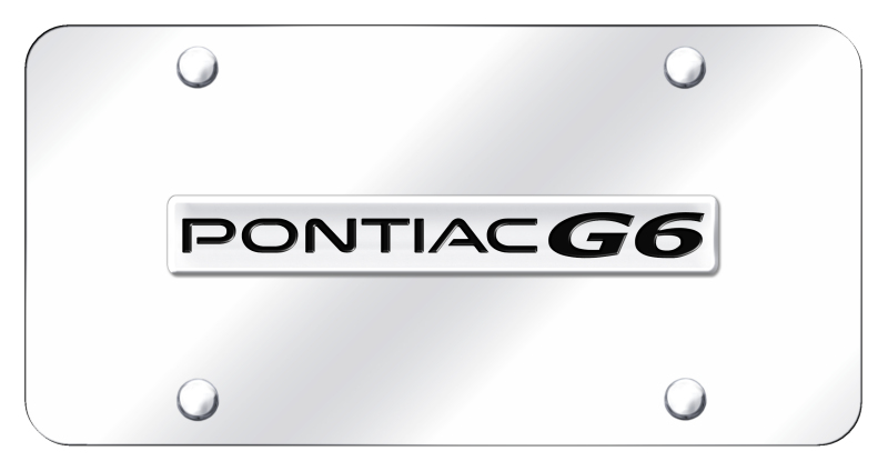 Pontiac G6 Name License Plate - Chrome on Mirrored