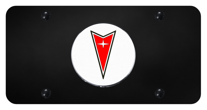 Pontiac License Plate - Chrome on Black