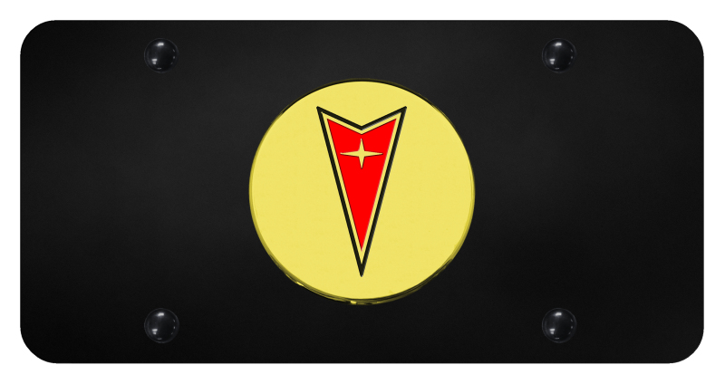 Pontiac License Plate - Gold on Black