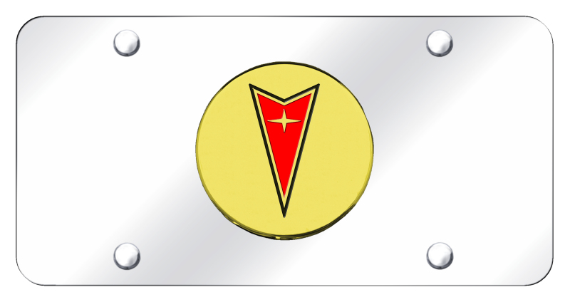 Pontiac License Plate - Gold on Mirrored