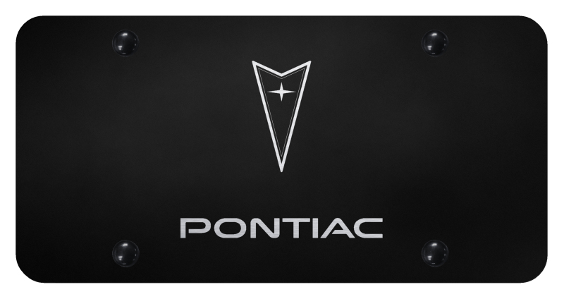 Pontiac License Plate - Laser Etched Black