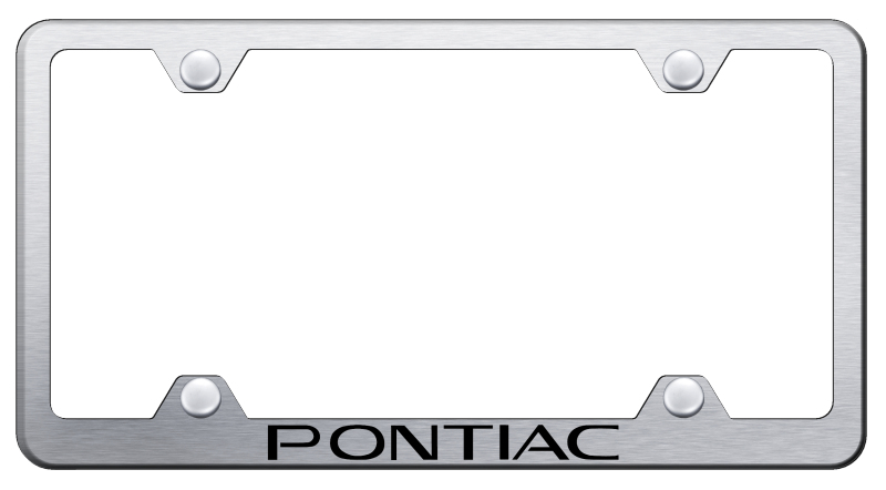 Pontiac Laser Etched Stainless Steel Wide License Plate Frame - Finish:Brush