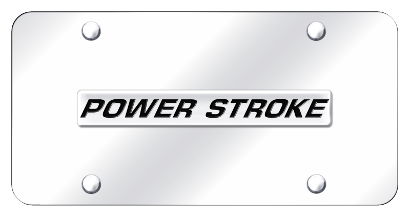 Powerstroke Name License Plate - Chrome on Mirrored