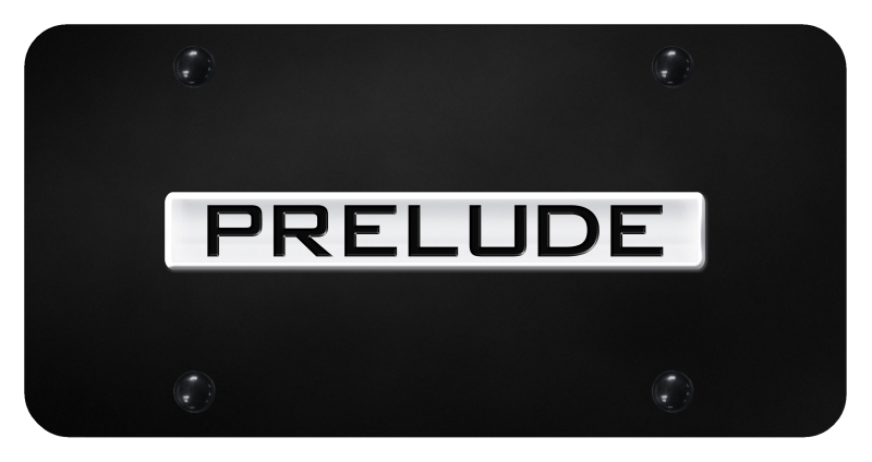 Prelude Name License Plate - Chrome on Black
