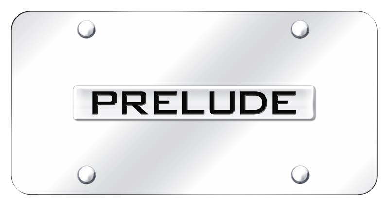 Prelude Name License Plate - Chrome on Mirrored