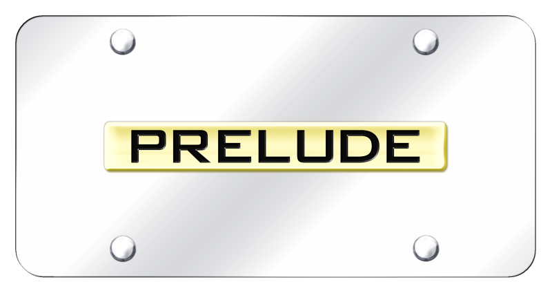 Prelude Name License Plate - Gold on Mirrored
