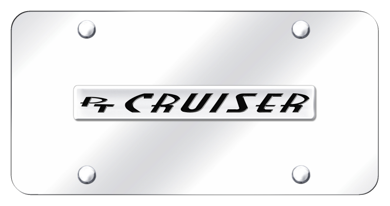 PT Cruiser Name License Plate - Chrome on Mirrored