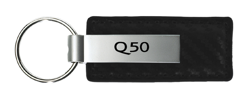 Q50 Carbon Fiber Leather Key Fob - Black