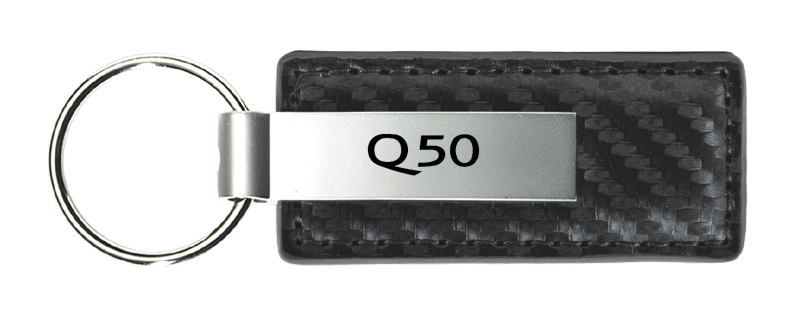Q50 Carbon Fiber Leather Key Fob - Gun Metal