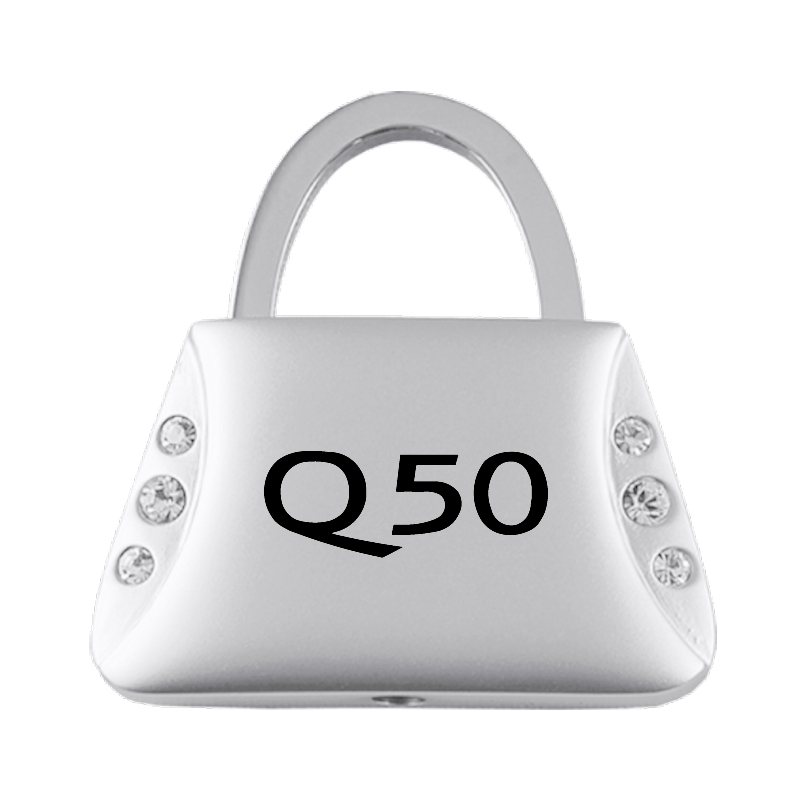 Q50 Jeweled Purse Key Fob - Silver