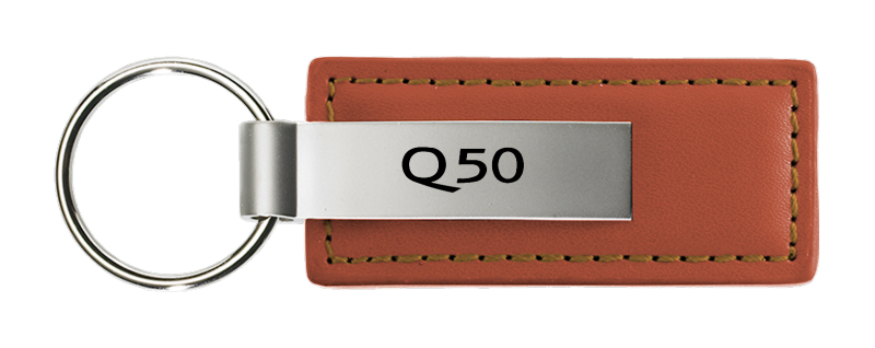 Q50 Leather Key Fob - Brown