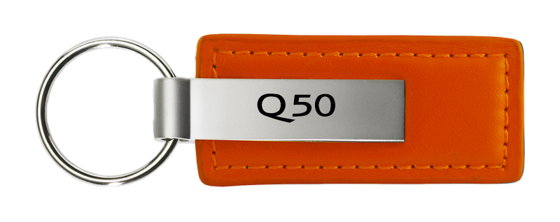 Q50 Leather Key Fob - Orange