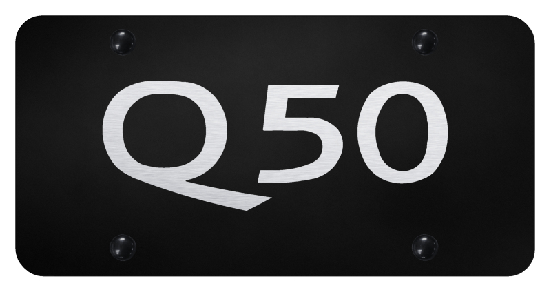 Q50 License Plate - Laser Etched Black