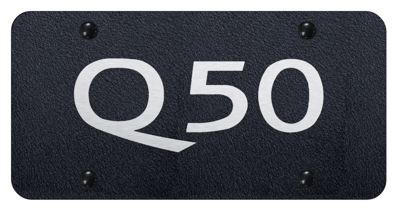 Q50 License Plate - Laser Etched Rugged Black
