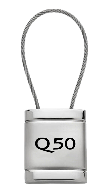 Q50 Satin-Chrome Cable Key Fob - Silver