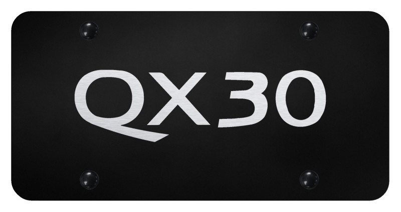 QX30 License Plate - Laser Etched Black