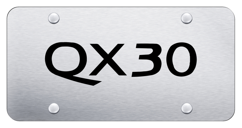 QX30 License Plate - Laser Etched Brushed