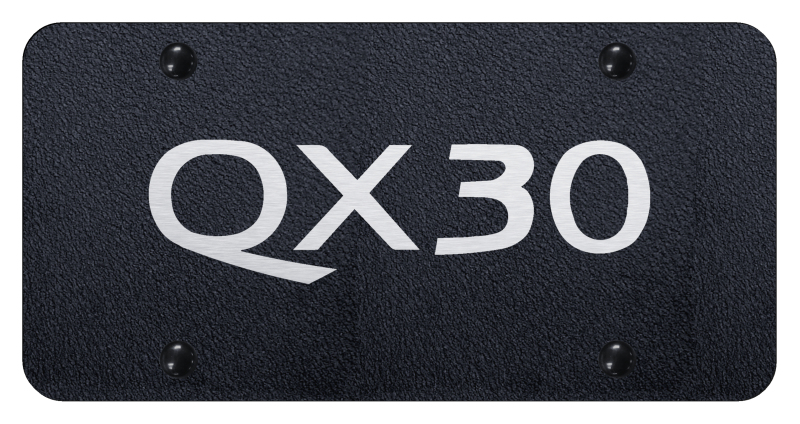 QX30 License Plate - Laser Etched Rugged Black