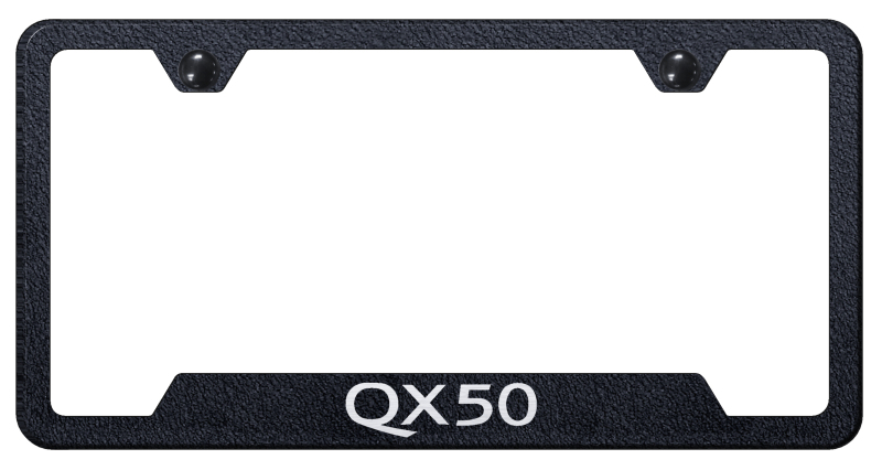 QX50 Cut-Out Frame - Laser Etched Rugged Black